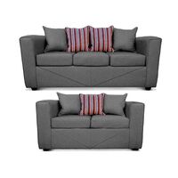 Juego de Living Elegant Detail Santa Fe Sofá 3 Cuerpos + Sofá 2 Cuerpos Gris