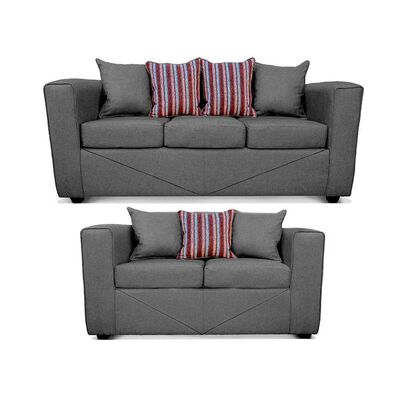 Juego de Living Elegant Detail Santa Fe Sofá 3 Cuerpos + Sofá 2 Cuerpos Gris