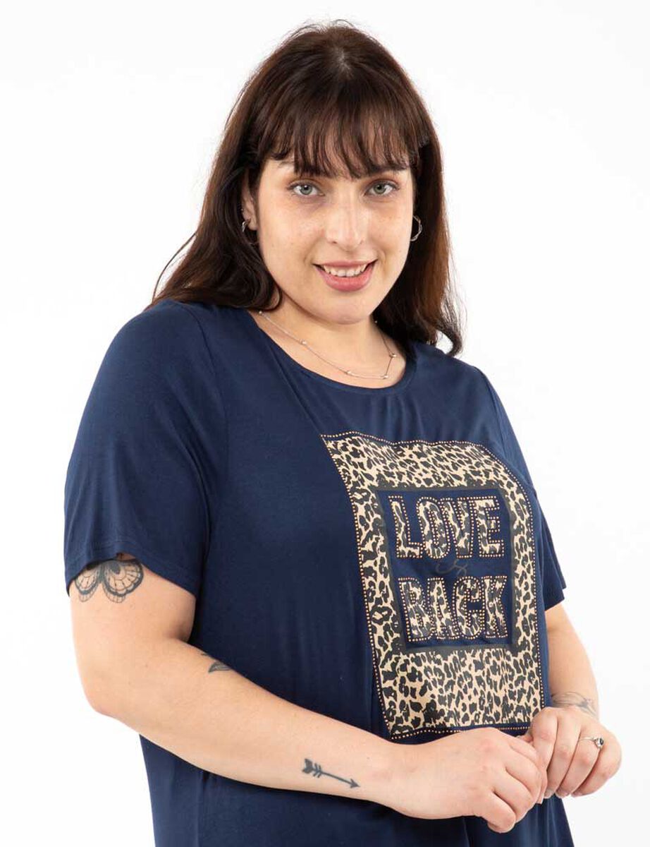 Polera Con Estampado Manga Corta Mujer Extralindas