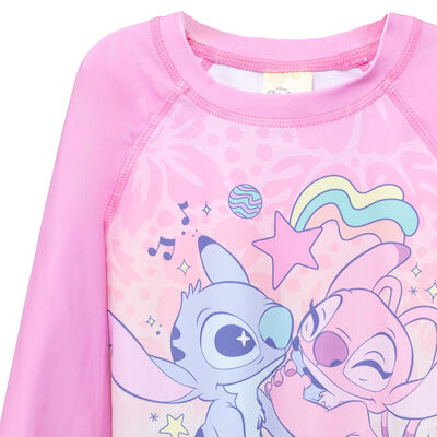 Imagen 2 del producto Traje de baño Manga Larga Niña Stitch Rosado