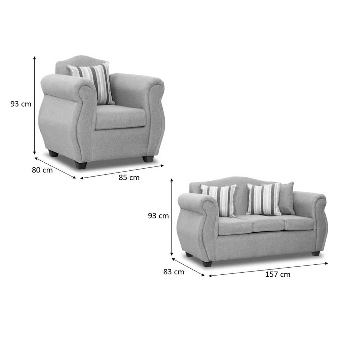 Juego de Living Innovamuebles Azucena Sofá 3 Cuerpos + Dos Butacas 1 Cuerpo Oro 