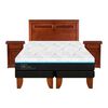 Cama Europea CIC Green Infinity King + 1 Respaldo + 2 Veladores Milan