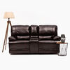 Sofá Daniels  Reclinable Masaje Posa Vaso/Consola Leather Air 2 Cuerpos