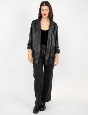 Imagen 2 del producto Blazer Ecocuero Mujer Fiorucci Negro