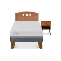Cama Europea CIC 1,5 Plazas Excellence Plus + Respaldo + Velador New Gales