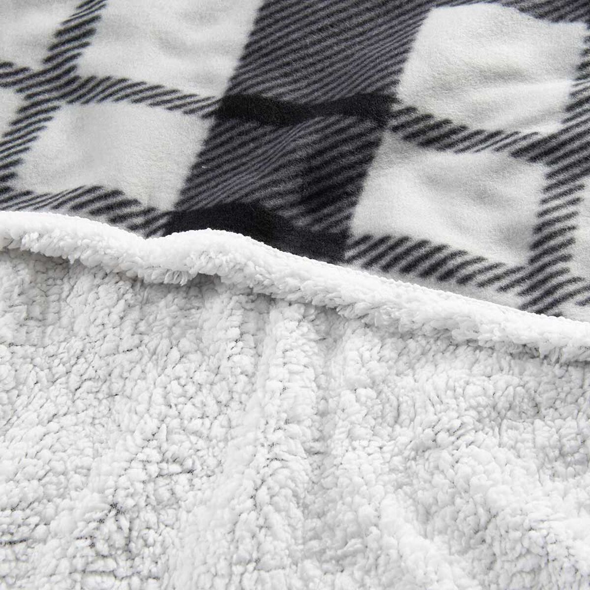 Frazada de Poliéster Mashini 2 Plazas Tartan Negro