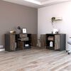 Combo Gabinete 2 Puertas + Cajonera 2 Puertas TuHome Home Office Negro Soft-Coñac