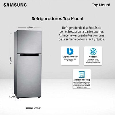 Imagen 2 del producto Refrigerador No Frost Samsung RT22FARADS8/ZS 234 lts.