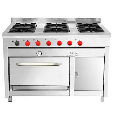 Cocina Industrial a Gas 6 Platos Gas Licuado + Calienta Platos