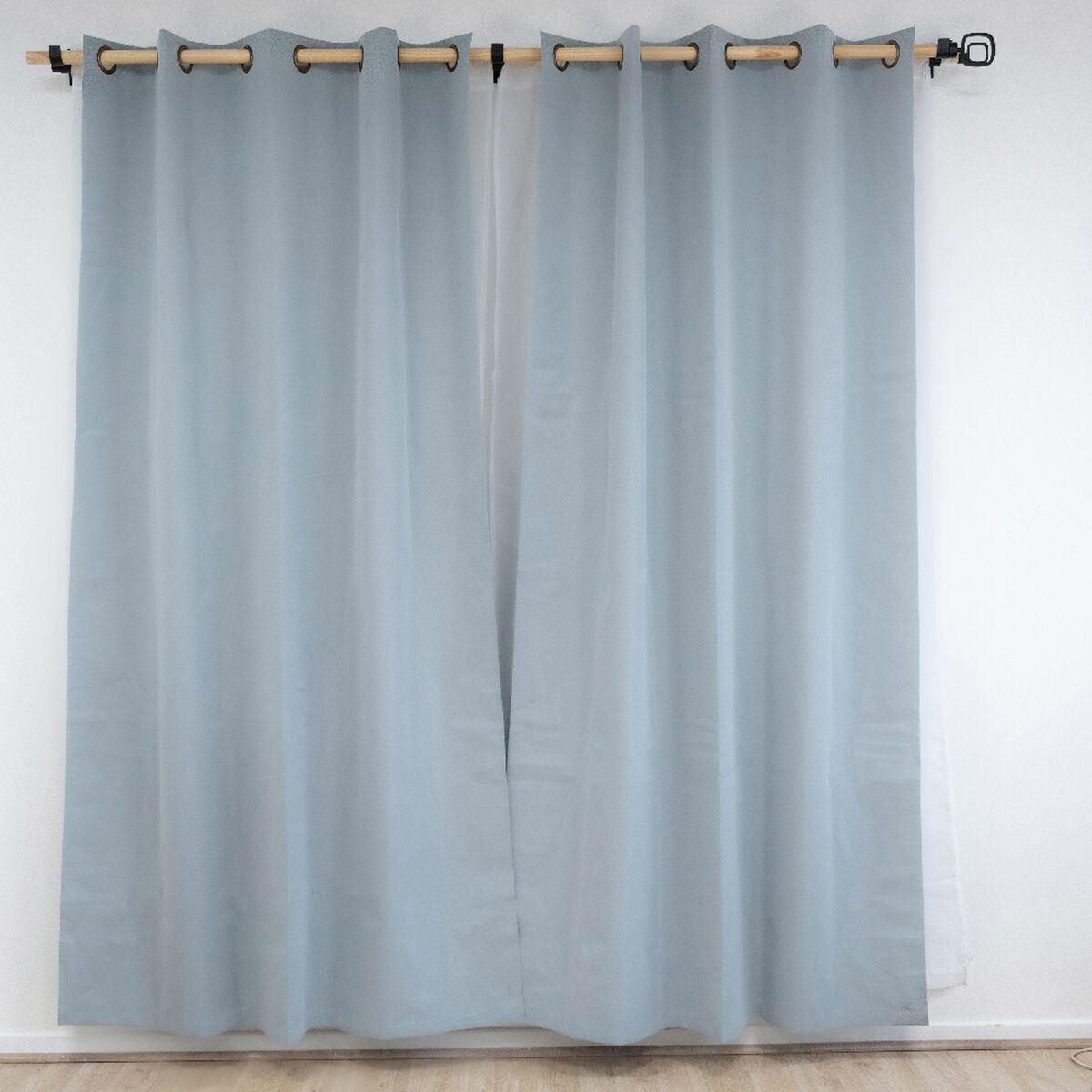 Set Cortina Doral Muguet 6 Piezas 140x220 cm Gris Perla