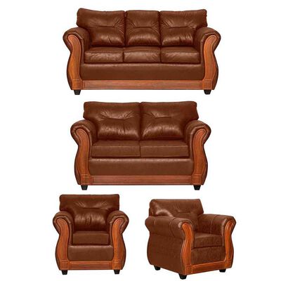 Juego de Living Black Factory Toronto 7 Cuerpos Terracota