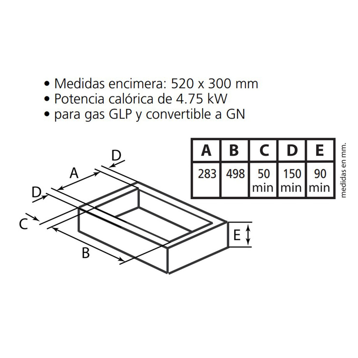 Encimera a Gas Sindelen CEG-4250IN 2 Quemadores