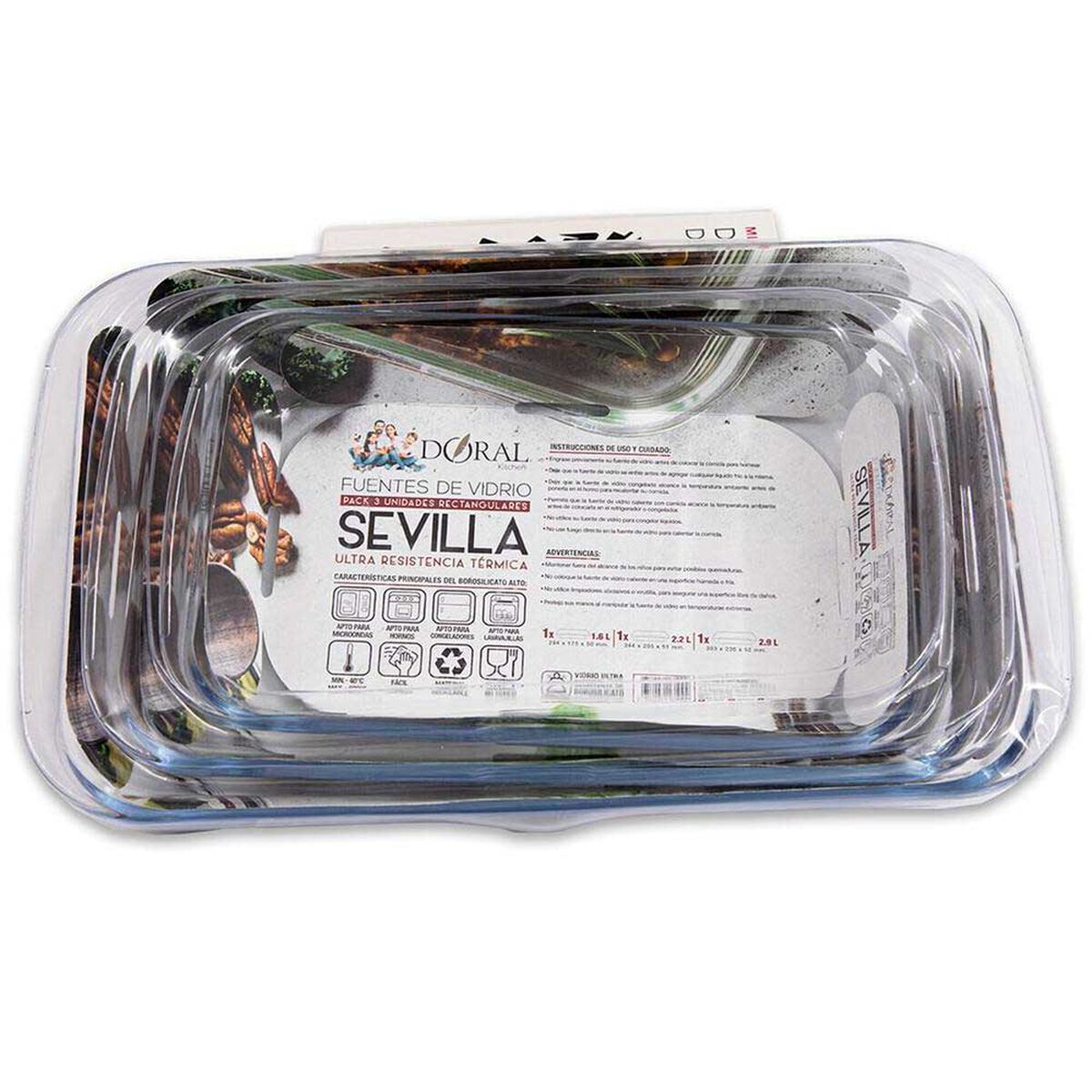 Set 3 Fuentes Vidrio Doral Sevilla