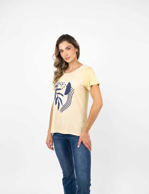 Imagen 1 del producto Polera Manga Corta Mujer Zibel Amarillo, Azul, Blanco, Negro, Rosado