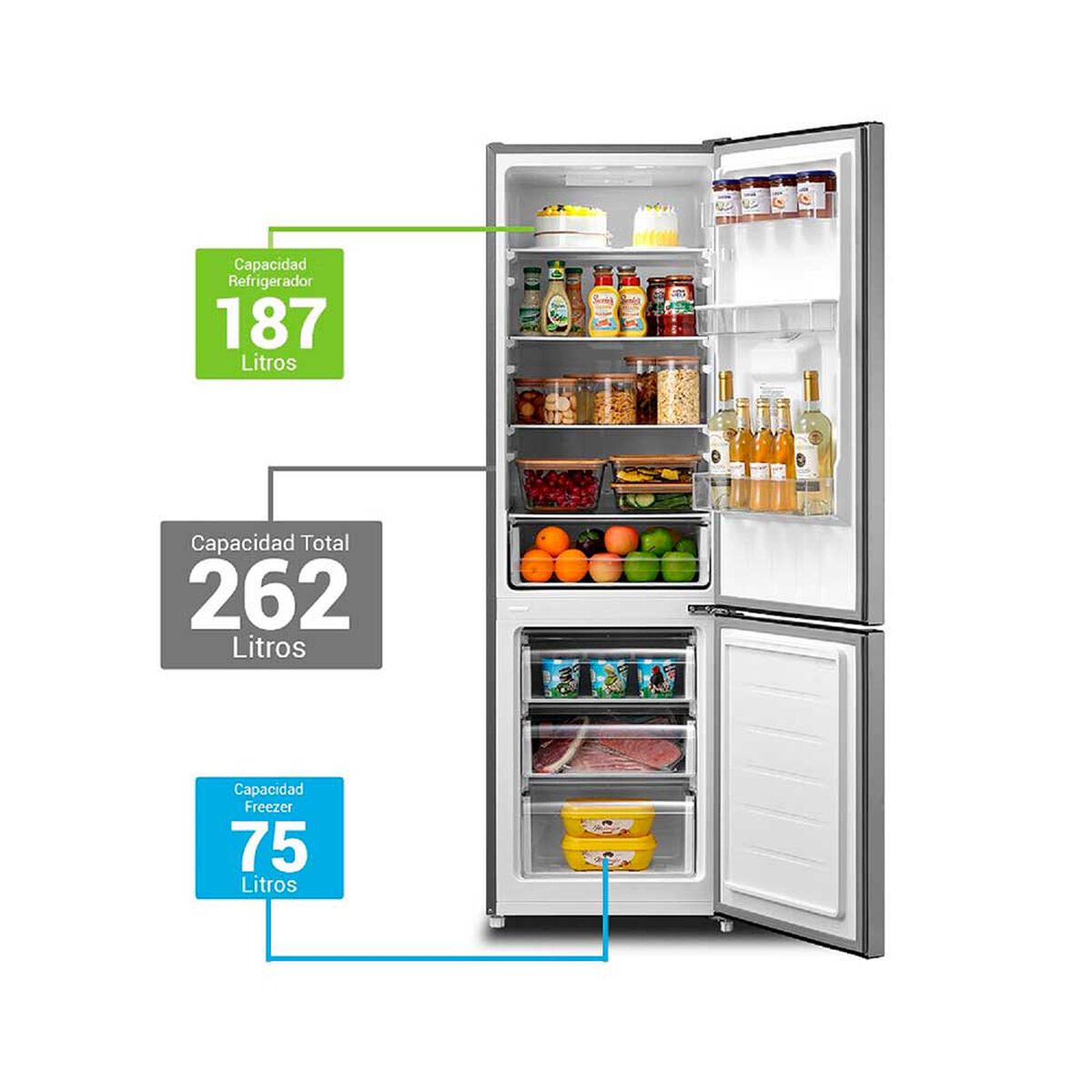 Refrigerador Frío Directo Libero LRB-270SDIW 262 lts.