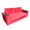 Juego de Living Almore Wilson Sofá 3 Cuerpos + Dos Pouf Rojo