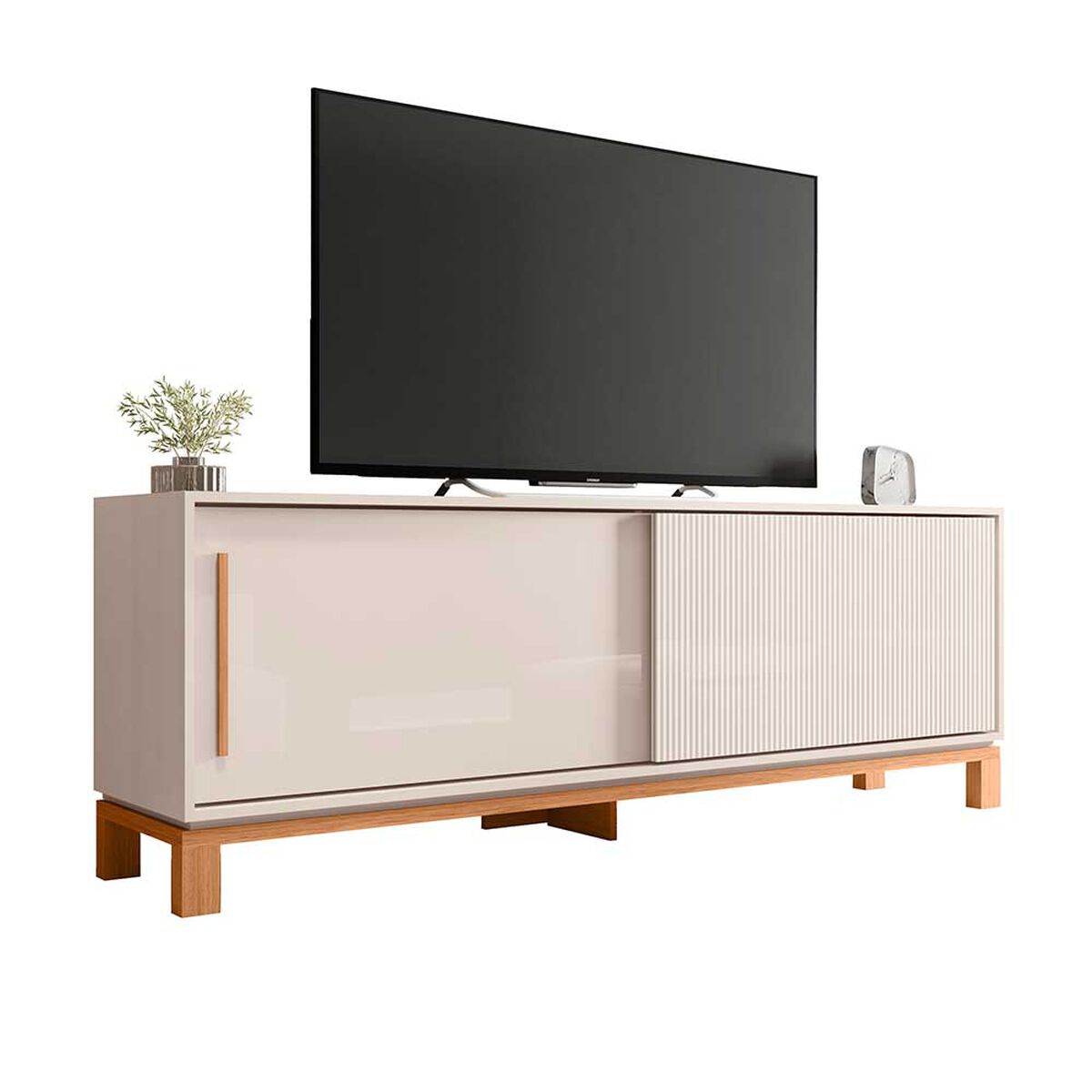 Panel TV 65" + Rack TV 80" + Vitrina Decocasa Mondrian Off White