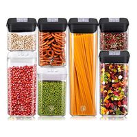 Set 7 Contenedores Herméticos Simplit Plástico Negro