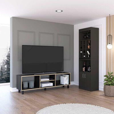 Imagen 1 del producto Combo Rack TV65 + Bar TuHome Nomik Wengue Duna