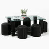 Mesa de Centro Spazzio Tribecca + 6 Pouf