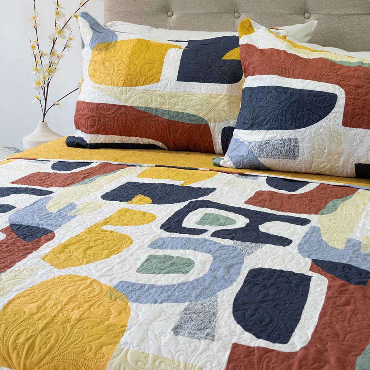 Quilt Doral 2 Plazas Hotpress Origins D16 Estampado