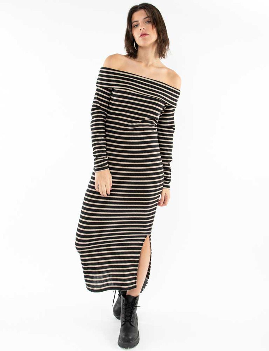 Vestido Slim Bardot Mujer Icono