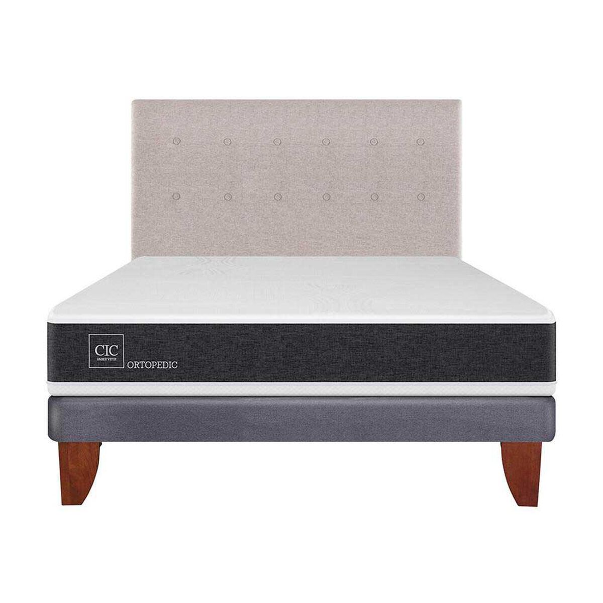 Cama Europea CIC 2 Plazas Ortopedic + Respaldo Tigris