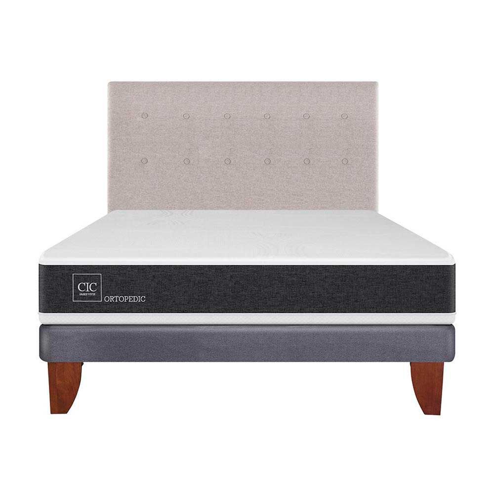 Cama Europea CIC 2 Plazas Ortopedic + Respaldo Tigris