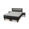 Cama Europea CIC Base Dividida 2 Plazas Hybrid Plus Infinity + Respaldo + 2 Veladores Munich