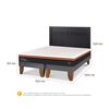 Cama Europea CIC Base Dividida 2 Plazas Beecomfort + Respaldo Milan Negro
