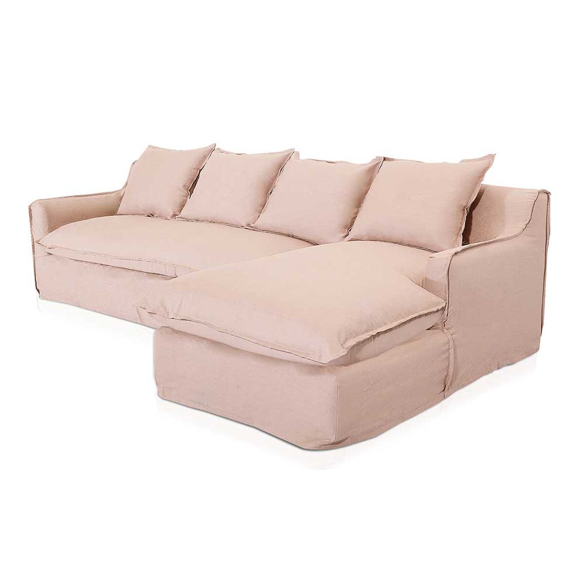 Sofá Seccional Derecho Innovamuebles Fontana Lino 4 Cuerpos Rosado