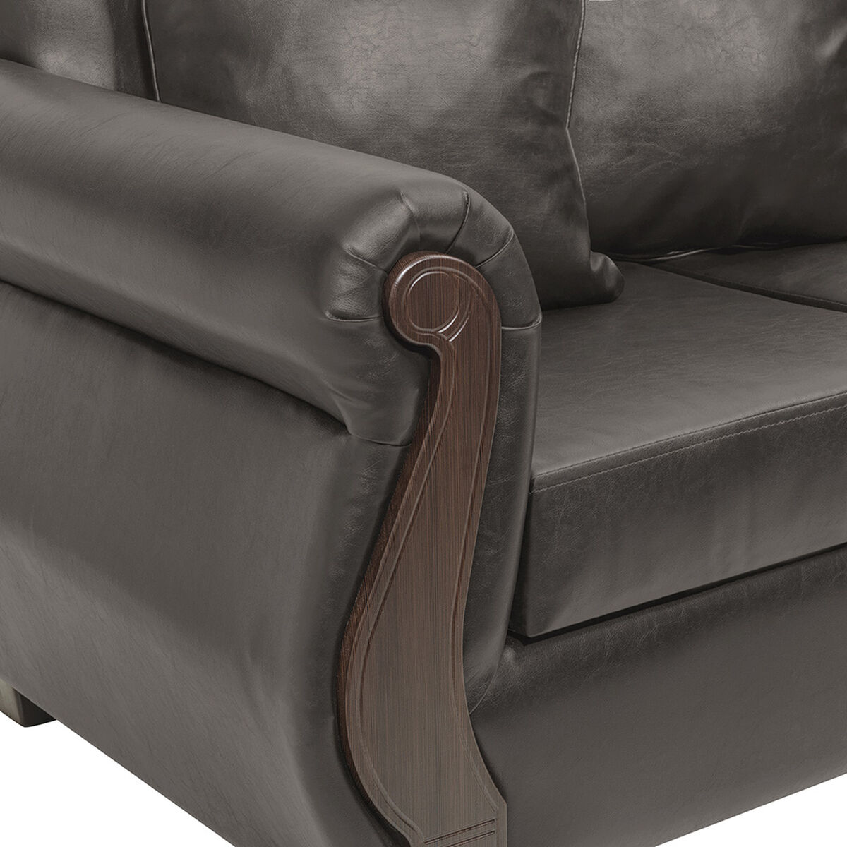 Juego de Living Innovamuebles New Bugambilia Sofá 3 Cuerpos + Sofá 2 Cuerpos Café Oscuro