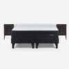 Cama Europea Rosen Base Dividida King Tempo + 2 Veladores Issey Grafito