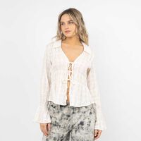 Blusa Nudos Manga Larga Mujer Icono Crudo