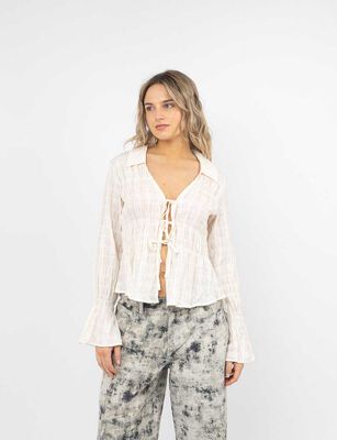 Imagen 1 del producto Blusa Nudos Manga Larga Mujer Icono Crudo