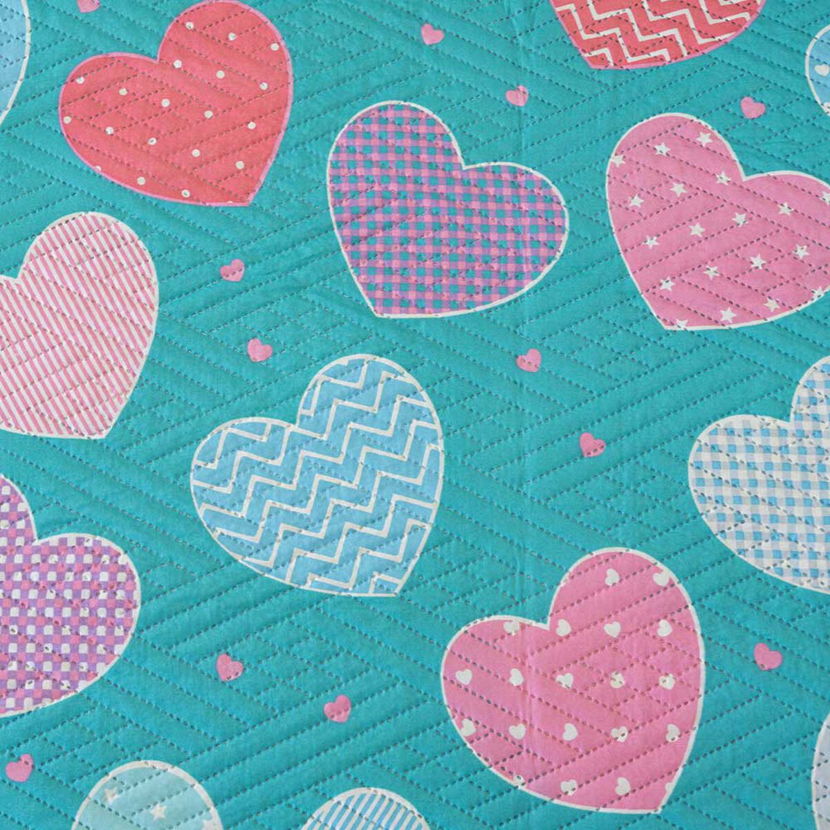 Quilt Doral 1,5 Plazas Origins Corazones