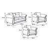 Juego de Living Innovamuebles Azucena Sofá 3 Cuerpos + Dos Sillones 1 Cuerpo Café Oscuro 