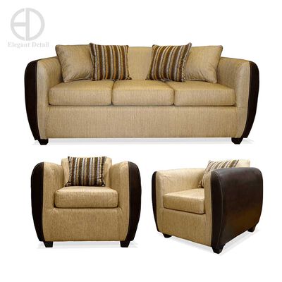 Imagen 1 del producto Juego de Living Elegant Detail Oklahoma Sofá 3 Cuerpos + Dos Sillones 1 Cuerpo Beige