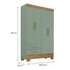 Closet Di Poretti Design Bambole 2 Cajones 4 Puertas Verde Pastel
