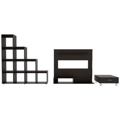TUHOME Set Panel TV + Biblioteca + Mesa