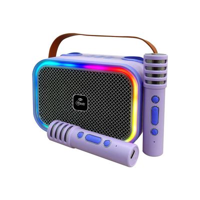 Karaoke MLAB My LiL Voice Luz RGB 2 Micr&oacute;fonos Inal&aacute;mbricos Morado