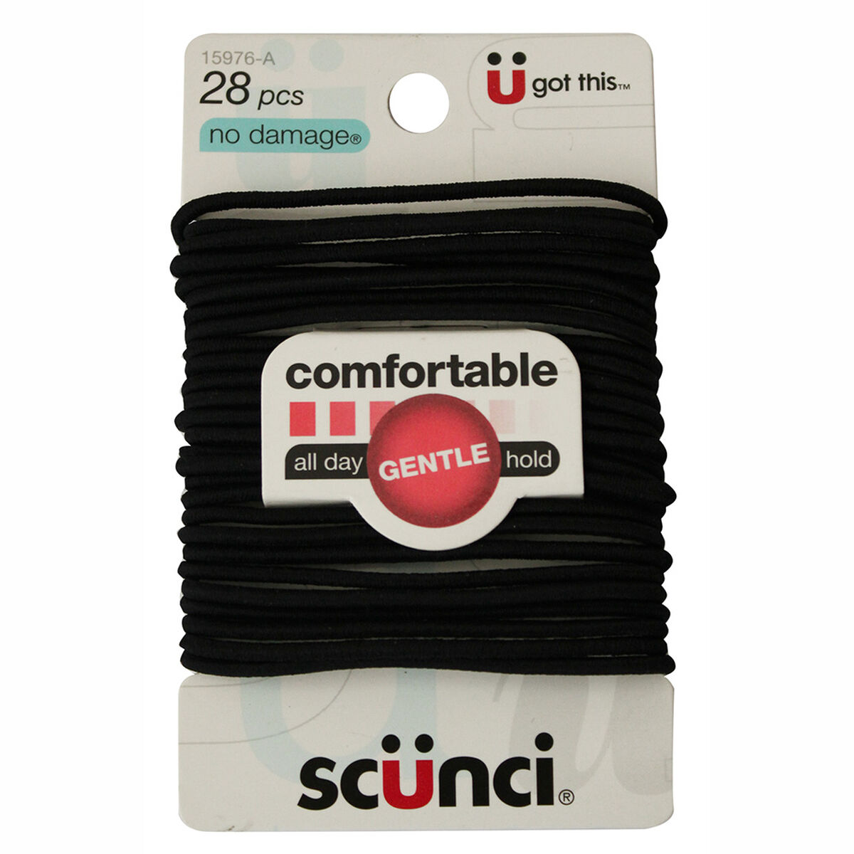 Set Elástico Delgado Negro, 28 Piezas. Scunci