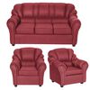 Juego de Living Muebles M&E Natoga Sofá 3 Cuerpos + Dos Sillones 1 Cuerpo Burdeo