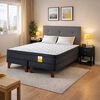 Cama Europea Drimkip 2 Plazas Eurotop Base Dividida + Respaldo Royal + Velador Rover