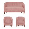 Juego de Living Innovamuebles Rio Sofá 2 Cuerpos + Dos Sillones 1 Cuerpo Rosa