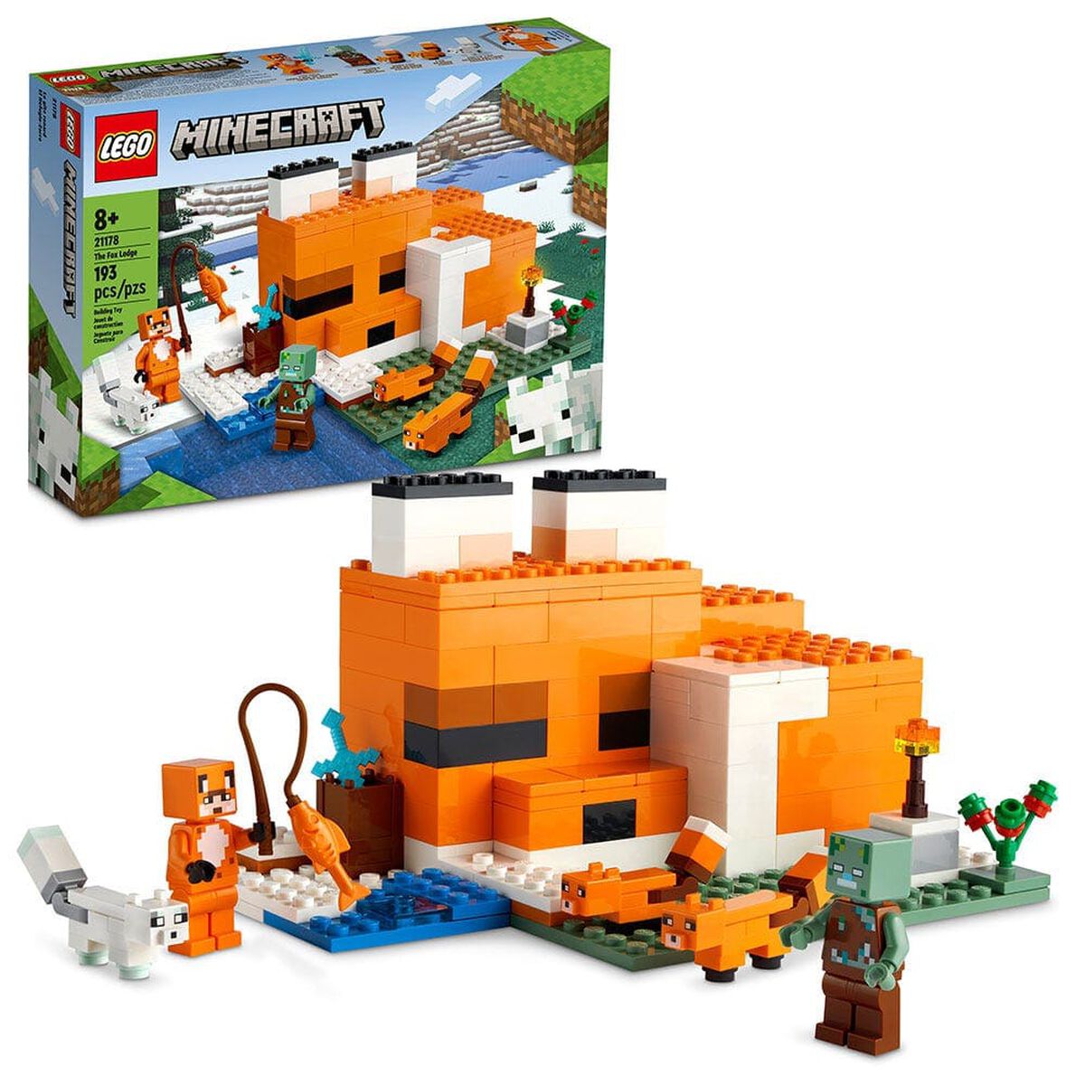 Bloques Lego El Refugio del Zorro 193 Piezas Minecraft