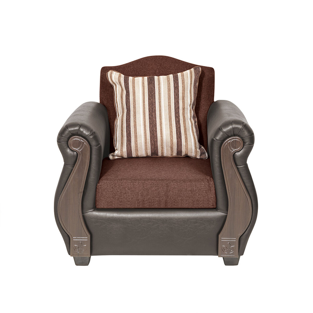 Juego de Living Innovamuebles New Bugambilia Sofá 3 Cuerpos + Dos Sillones 1 Cuerpo Chocolate