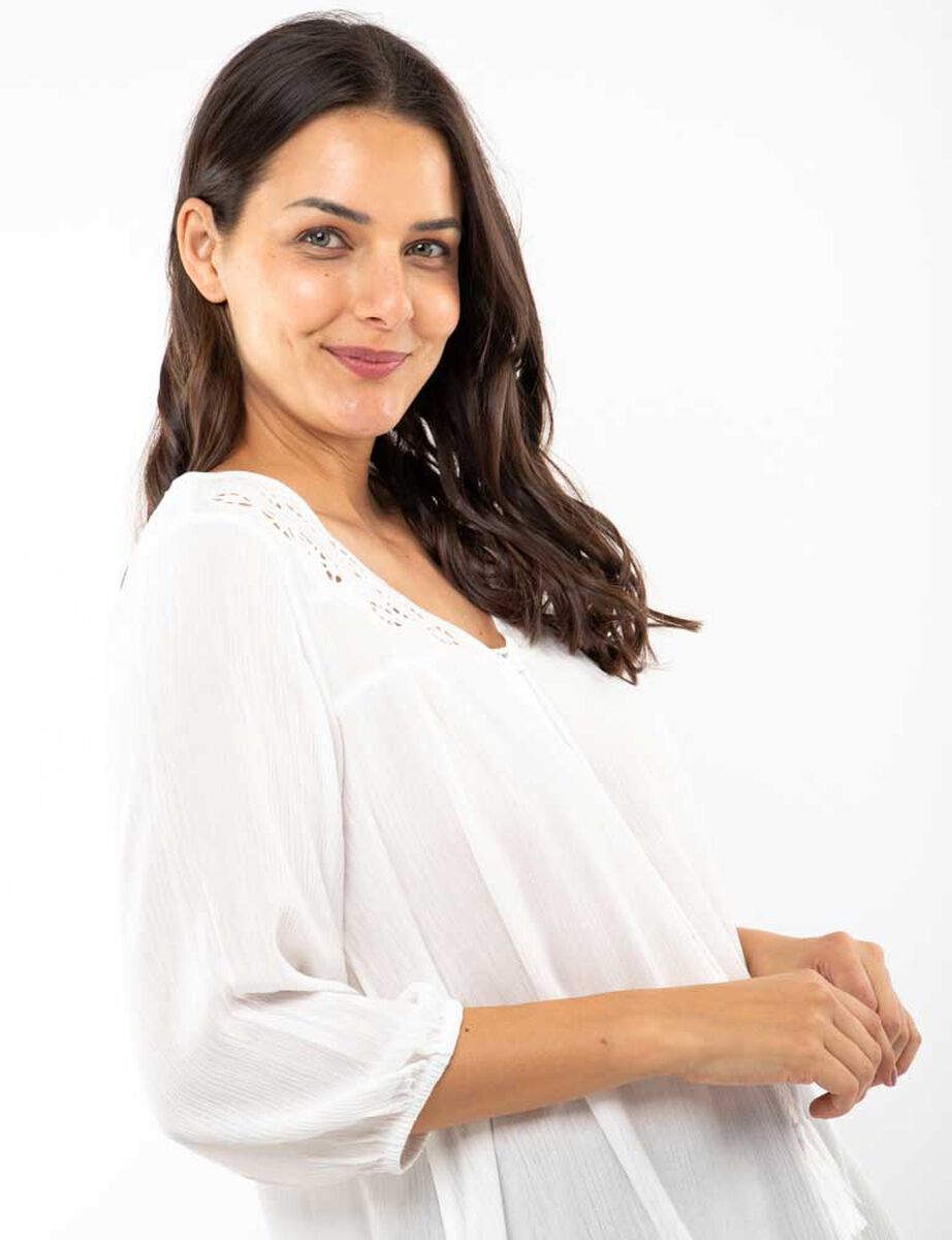 Blusa Lisa Manga 3/4 Mujer Alma