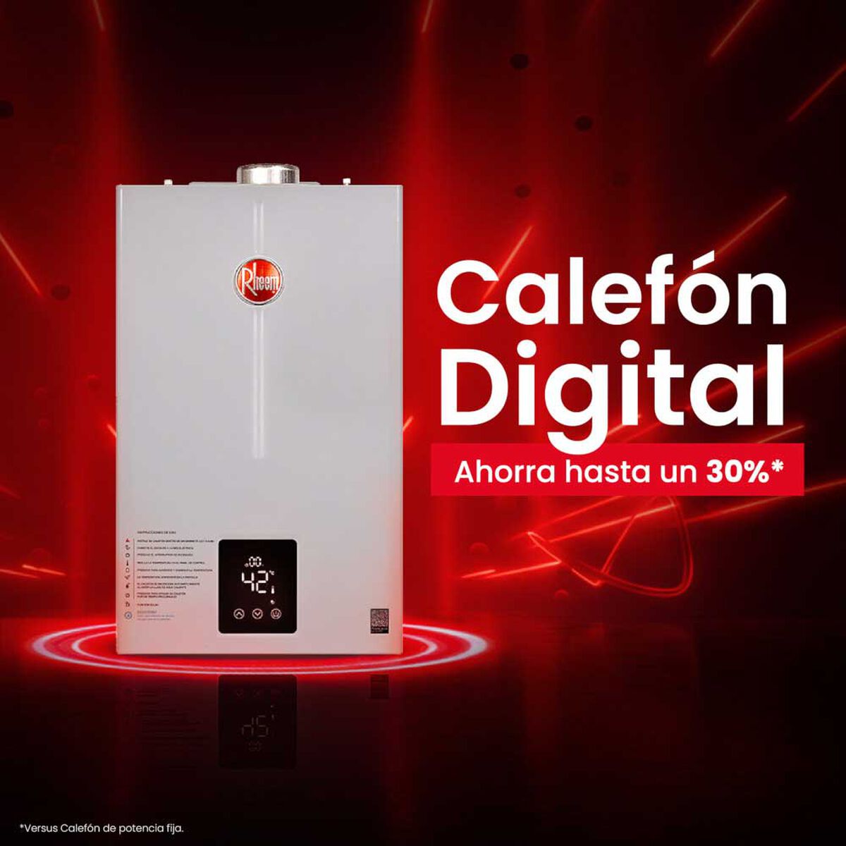 Calefont 16 litros Gas natural Tiro forzado Rheem