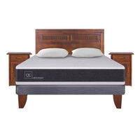 Cama Europea CIC 2 Plazas Ortopedic + Respaldo + 2 Veladores + 2 Almohadas Milan